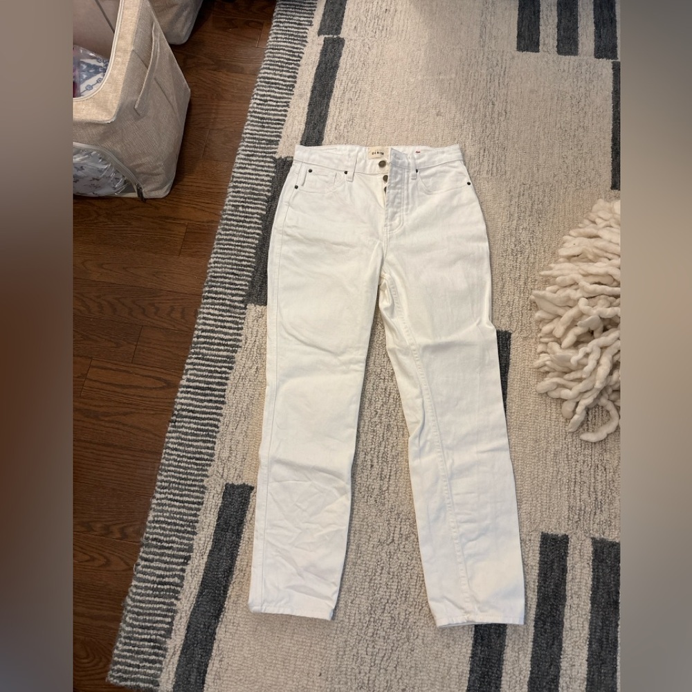 Sezane High-Rise White Jeans - Picture 1 of 4